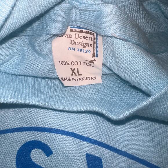 Las Vegas Beach Club baby blue single stitch vintage T shirt. size XL. - Picture 4 of 8